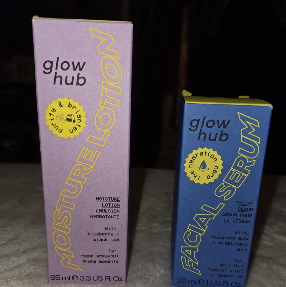 Glow Hub Set Of 2 Hydration Hero Serum & Purify & Brighten Moisture Lotion